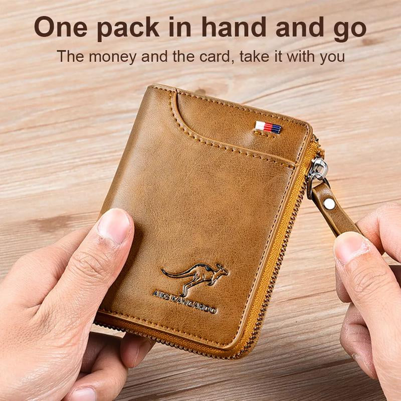 Mens RFID Blocking Leather Bifold Wallet Waterproof PU Leather with 14 Card Slots RFID Secure Technology Bull Guard Wallet