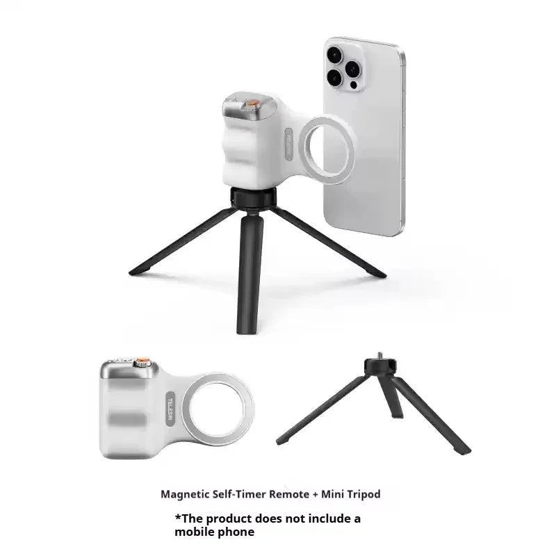 TELESIN Magnetic Phone Camera Shoot Hand Grip Phone Holder Ergonomic Style Camera Aid with Detachable Remote for Iphone/Android