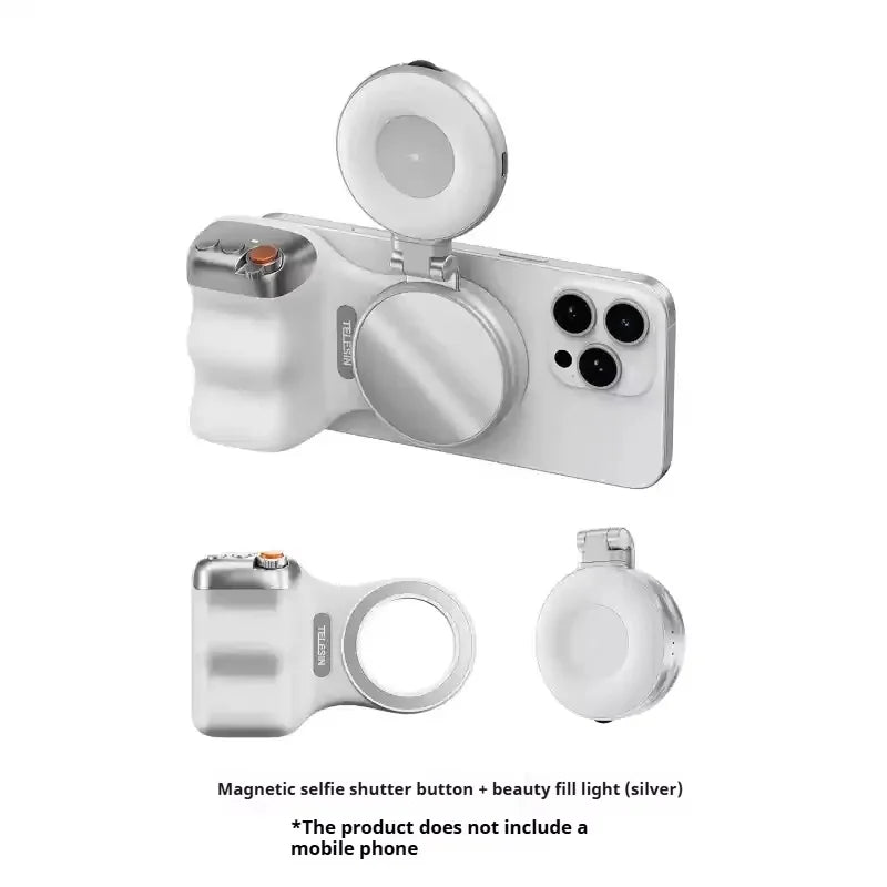 TELESIN Magnetic Phone Camera Shoot Hand Grip Phone Holder Ergonomic Style Camera Aid with Detachable Remote for Iphone/Android