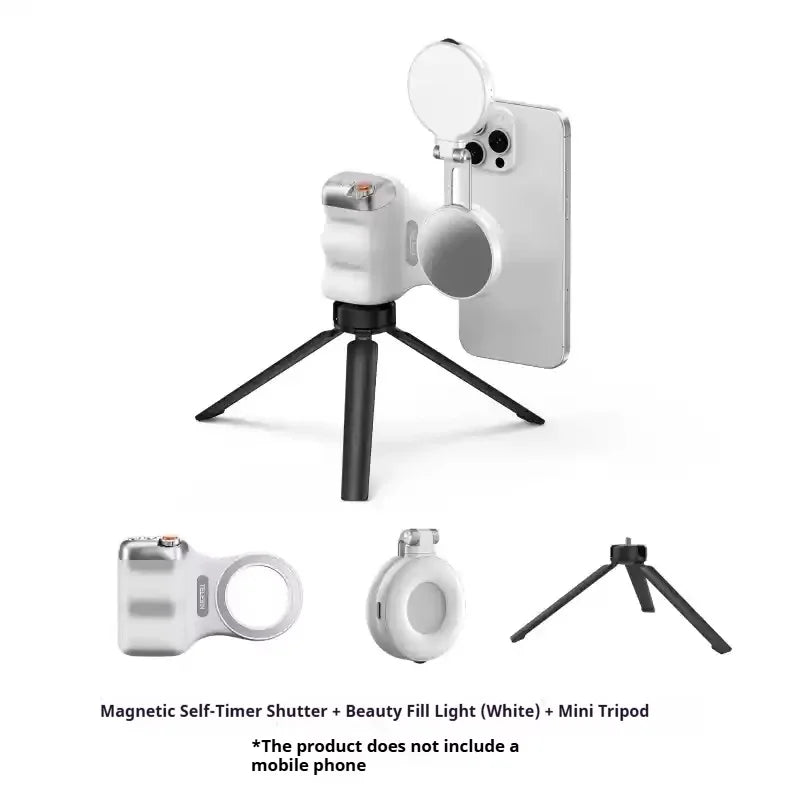 TELESIN Magnetic Phone Camera Shoot Hand Grip Phone Holder Ergonomic Style Camera Aid with Detachable Remote for Iphone/Android