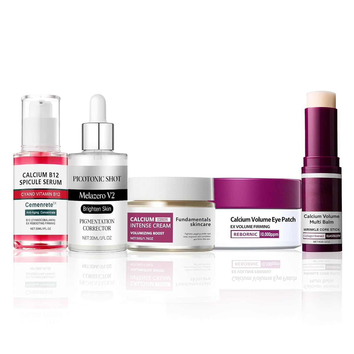 Calcium Daily Care Skin Set with Calcium Multi Balm Stick – Gentle Firming & Moisture Routine for Smooth, Comfortable-Looking Skin, Daily Use Skincare Collection, Travel-Friendly