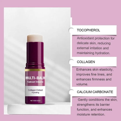 1/2/3PCS Calcium Volume Multi Balm Stick,Collagen Moisturing Stick Face Cream anti Wrinkle Hydrating for Eyes Neck Face Skincare