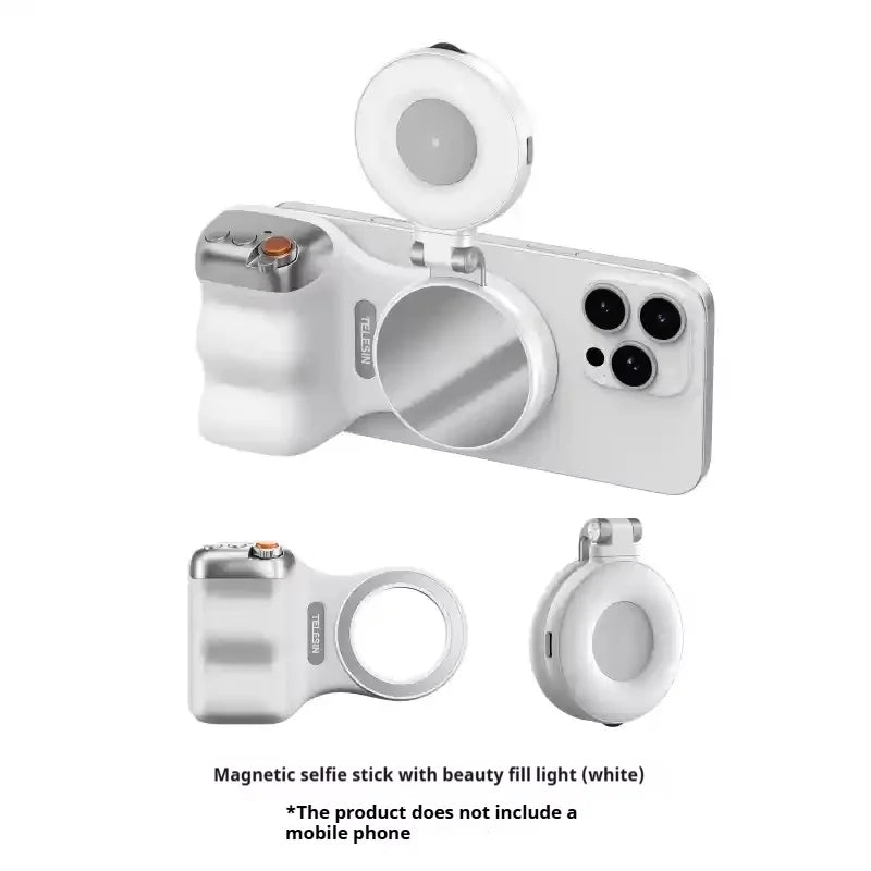 TELESIN Magnetic Phone Camera Shoot Hand Grip Phone Holder Ergonomic Style Camera Aid with Detachable Remote for Iphone/Android