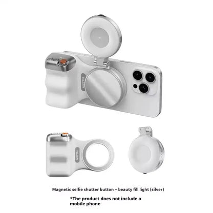 TELESIN Magnetic Phone Camera Shoot Hand Grip Phone Holder Ergonomic Style Camera Aid with Detachable Remote for Iphone/Android
