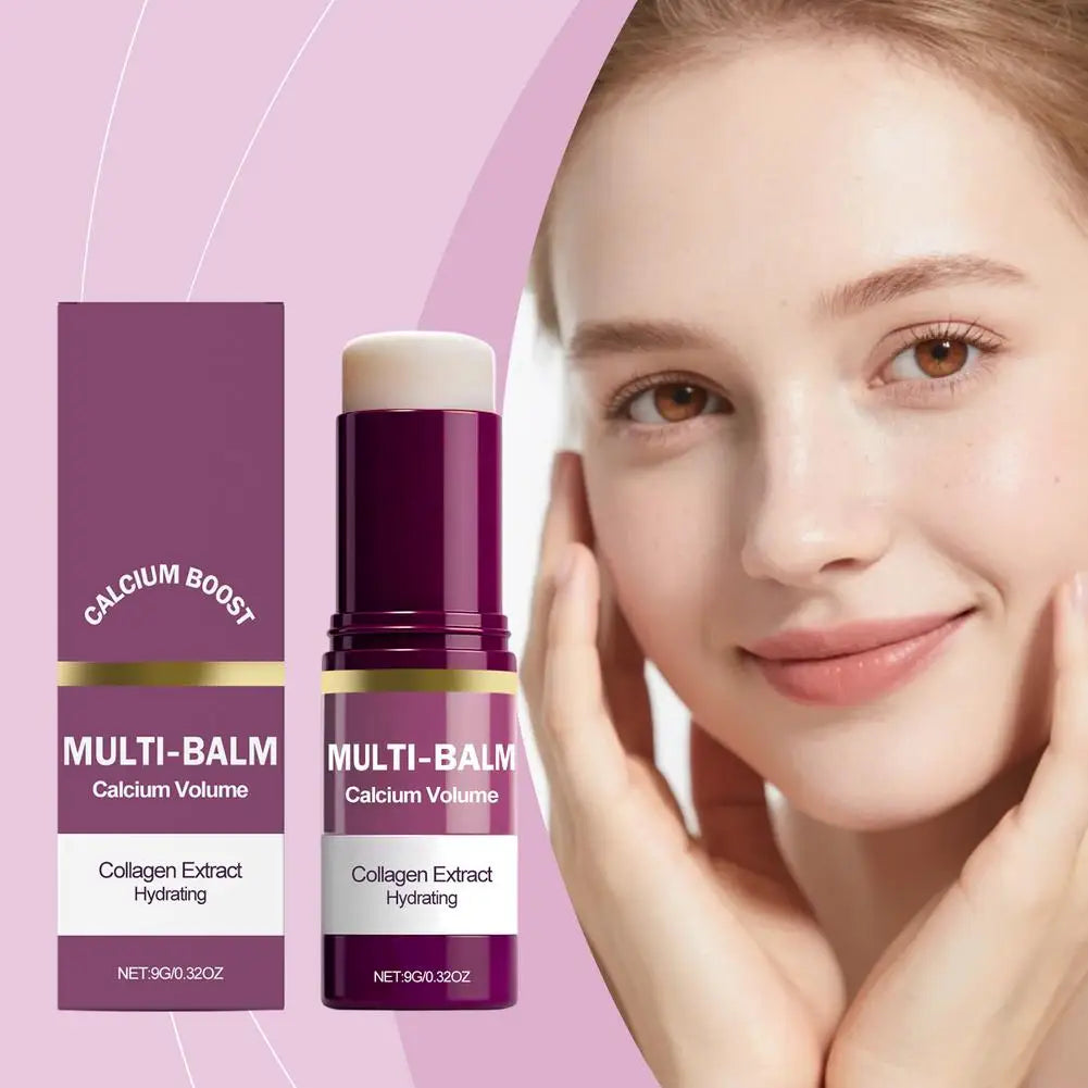 1/2/3PCS Calcium Volume Multi Balm Stick,Collagen Moisturing Stick Face Cream anti Wrinkle Hydrating for Eyes Neck Face Skincare